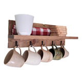 Porta Tazas Colgar Cafe Coffee Bar Repisa De Madera Solida 