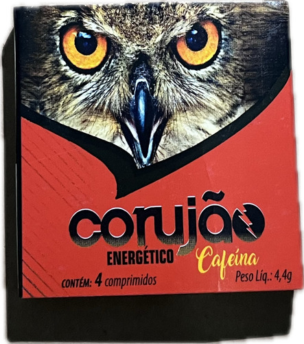 Energético Corujão 1 Blister 4 Comprimidos 4,4 G Cafeína Sabor Sem Sabor