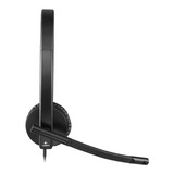 Auriculares Headset Logitech H570e Estereo Usb Para Oficina Color Negro