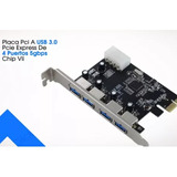 Placa Pci-e X1 A 4 Puertos Usb 3.0 Chip Vli