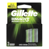 Carga Para Barbeador Gillette Mach3 Sensitive 2 Unidades
