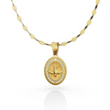 Medalla Espíritu Santo Cadena De Oro 10k Bautizo 45cm