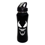 Termo Pitillo Venom Simbionte Botilito Aluminio Negro 650ml