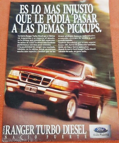 Ford Ranger 1998 Cabina Simple Publicidad