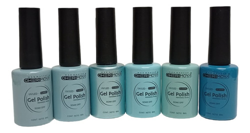 Coleccion De 6 Gel Polish Permanentes Cherimoya De 8ml