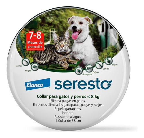 Collar Antiparasitos Externo Seresto Perro/gato -8kg Pethome