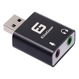 Adaptador De Audio Usb Ellogear Con 2 Conectores De Entrada