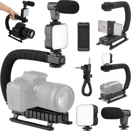 Suporte Estabilizador Câmera Celular + Acessórios Filmagem
