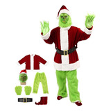 Traje Navideño De Papá Noel Grinch De 7 Piezas