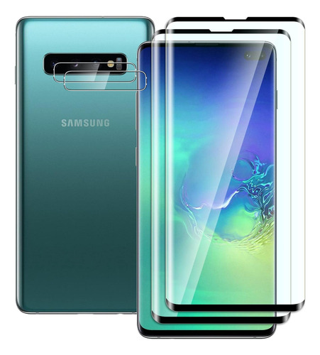 Mica Cristal Templado Y Lente Cámara Para Samsung S10 Plus