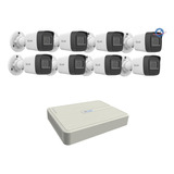 Kit 8 Camaras Ip 2 Mpx Nvr 8 Ch Poe Hikvision Bala 1080