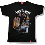 Remera Jack D Whisky Ac Dc Pool Rocola 100% Algodón Premium