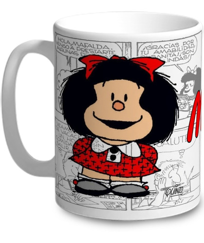 Taza De Mafalda Personalizada En Polimero Plastico