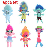 A 6pcs Dreamworks Trolls Peluche Muñeca Niños Cumpleaño