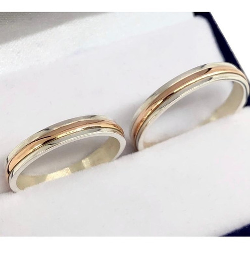 Alianzas Anillos Plata 925 Oro 18k Casamiento Grabado