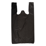 Bolsas Plasticas Tipo Camiseta 28x35 Cm 100 Un / Negro