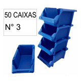 Caixa Parafuso 50 Gaveteiro N°3 Organizador Prateleira Azul