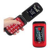 Teléfono Celular Para Adultos Mayores Flip Dual Sim Rojo/neg