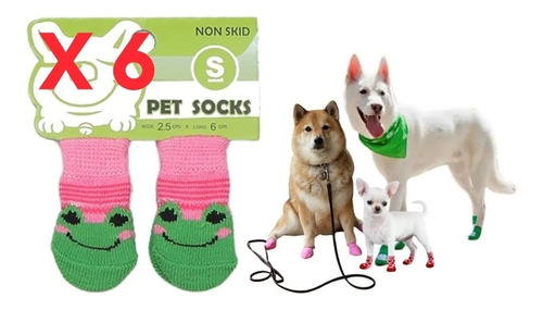 Super Pack X6 Calcetines Calzado Fashion Mascota Perro Gato