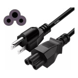 Cable Fuente Poder Tipo Trebol Pc Cargador 1.5 Mts Color Neg