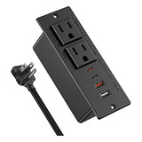 Tira Empotrada Usb C De 30 W, Tira De Enchufe Plana Ult...