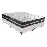 Cama + Box Queen Size Branca Classic Black Frete Grátis