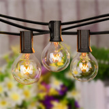 Outdoor String Lights G40-50ft With 53 Vintage Globe Bulbs (