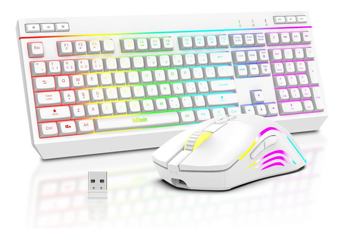 Redthunder K20 Wireless Keyboard And Mouse Combo, Full Si...