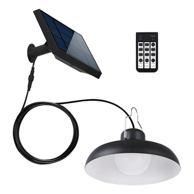 Lámpara Colgante Solar LED Lampros Lighting Negra Interior\u002FExterior Modelo 1001-A | Meses sin interés