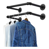Industrial Pipe Clothes Rack 21.6 Set Of 2, Heavy Duty Wall