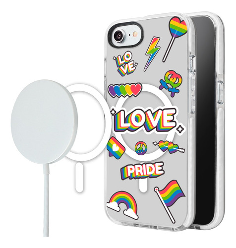 Funda Para iPhone Magsafe Lgbt Love Pride Gay Arcoíris  