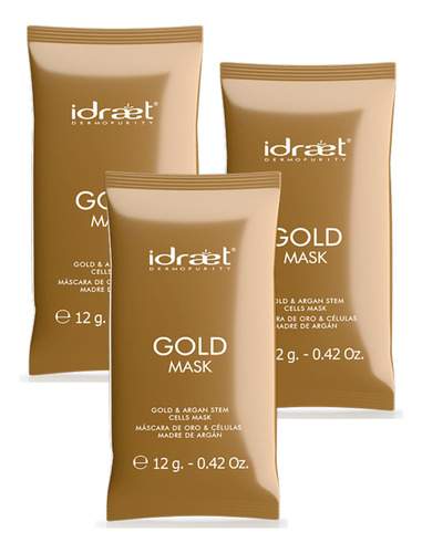 Idraet Mascarilla Oro Y Celulas Madres De Argan - Pack X 3