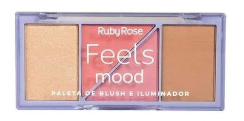 Paleta De Blush E Iluminador Vegano Feels Mood - Ruby Rose