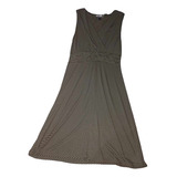 Vestido Rayado Nine West Musgo Café Para Dama Largo De Moda