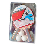 Set 2 Paletas Ping Pong 3 Pelotas Tenis De Mesa Grip 