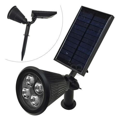 Farol Estaca Solar Led Lampara Recargable Jardin Luz Fria Bl