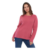 Sweater Mujer Cerrado Rosado Oscuro Corona