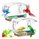 Comedero Para Pajaros Con Ventana De 2 Piezas Con 4 Ventosas