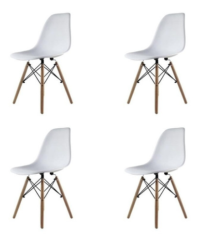 Set De 4 Sillas Eames Para Restaurante