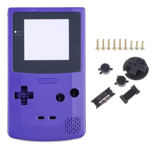 Carcaça Roxo +botões Parafusos Compatível Game Boy Color Gbc