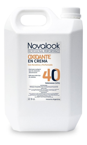 Oxidante En Crema Con Keratina Novalook 40 Vol X 5 Lts
