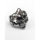 Anillo Calavera Flor De Lis. Acero Quirúrgico 316l 