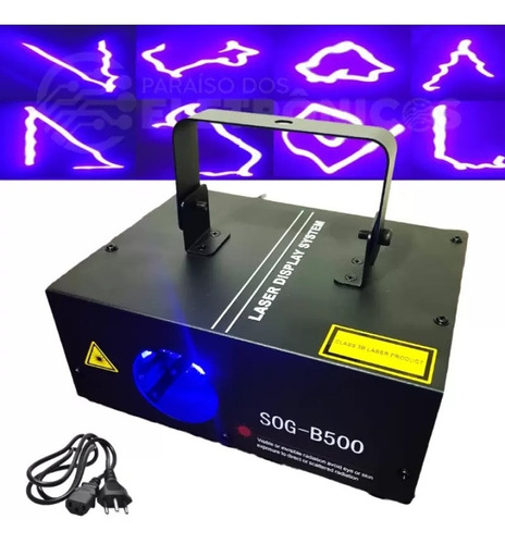 Canhão Raio Laser Holográfico Luz Azul De Qualidade Sogb500