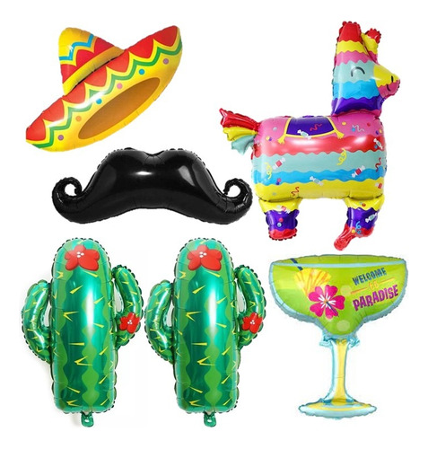 Globos Para Fiesta Mexicana 6 Und