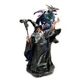 Estátua Mago Merlin Com Dragão 05414