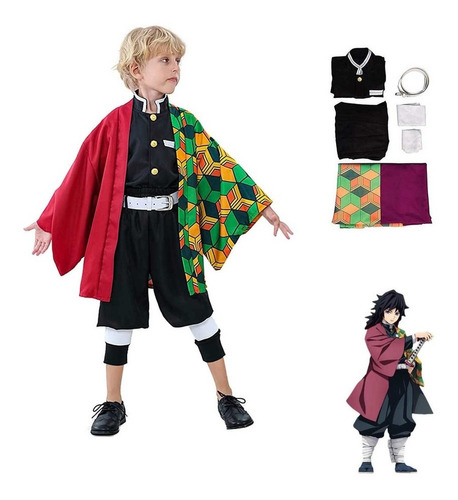 Demon Slayer Cosplay Kimono Traje Para Niños-kamado Tanjirou