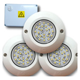 3 Luces Led Para Piletas 9w Blancas Listas Para Instalar