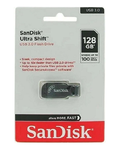 Pendrive Sandisk Ultra Shift 128gb Usb 3.0 Sdcz410-128g 