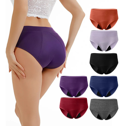 Pack De 7 Bragas Menstruales Antifuga Algodon Tallas S-5xl