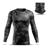 Blusa Térmica Masculina E Bandana Balaclava Camuflada Uv50+